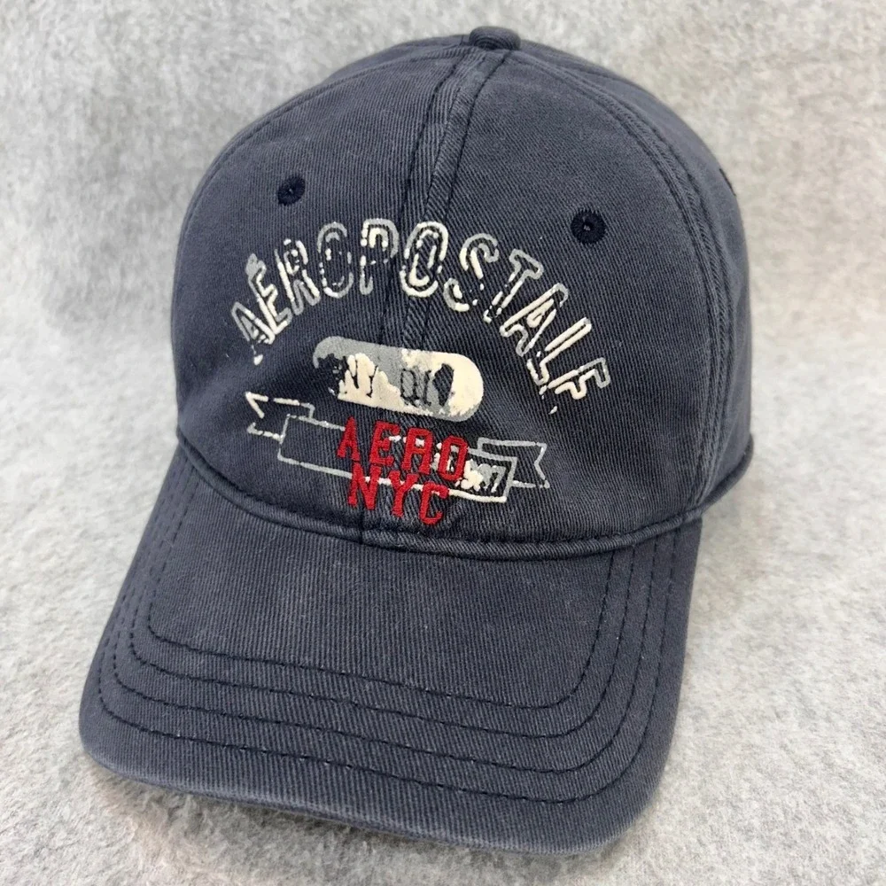Aero NYC Mens Navy Aeropostale Baseball Cap A-Flex Stretch Fit L/XL